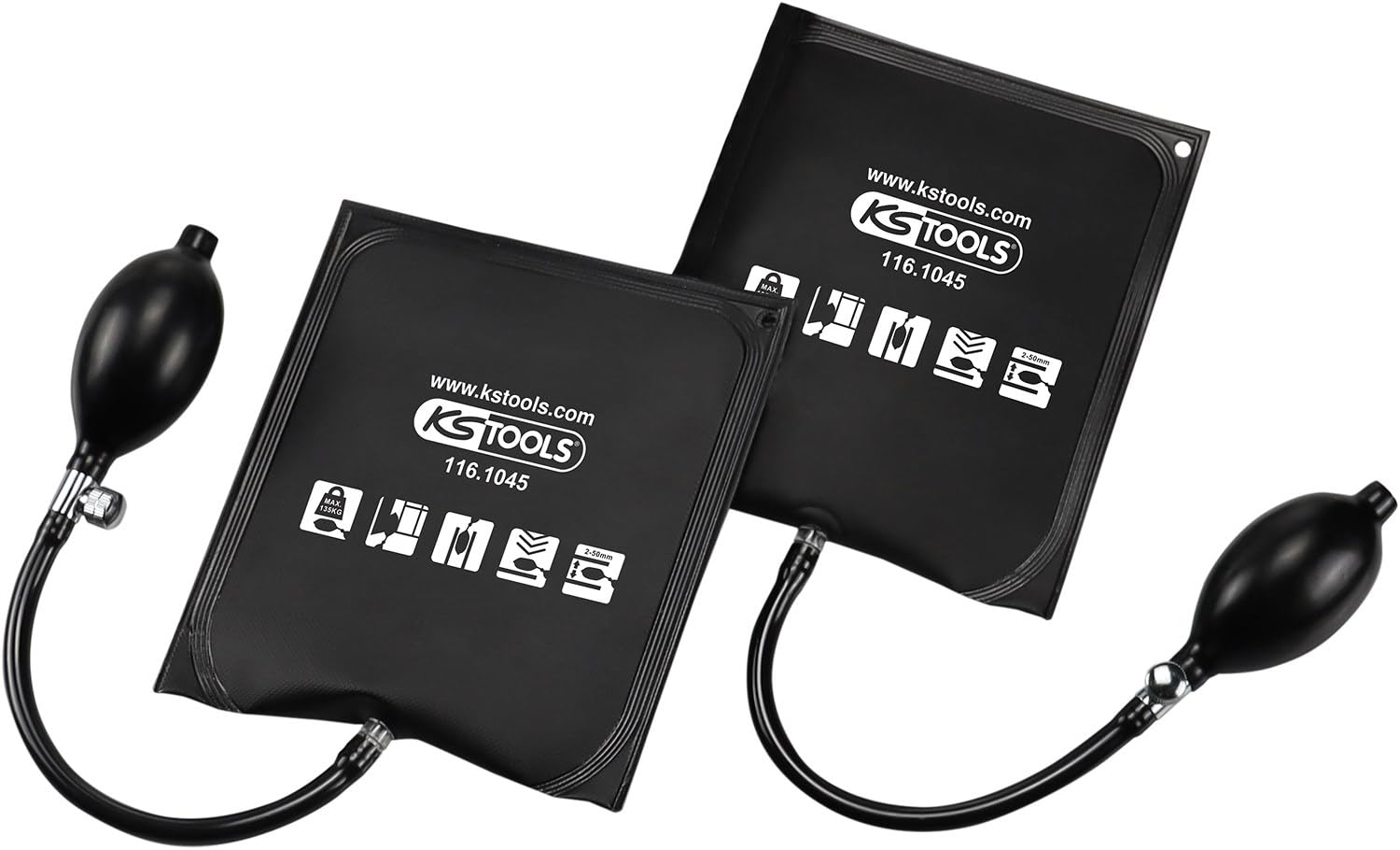 KS Tools 116.1045 Pressure Pad Set with Hand Pump 2-Piece 161 x 166 mm