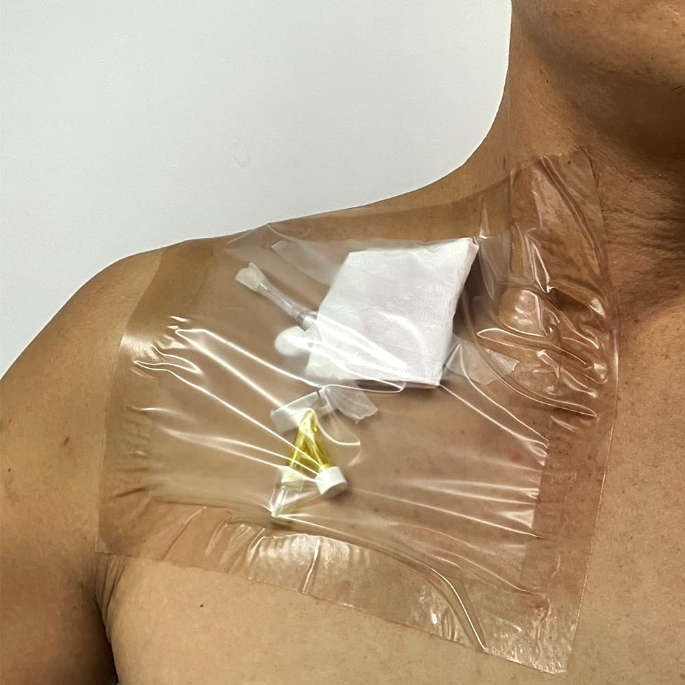 PICC Line Bandage Protector Shield for Shower - Transparent Film PD Wound Dressing Barrier, Waterproof, 7Pcs (9x9)