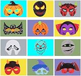DERAYEE 12pc Kids Halloween Foam Masks Eva Cartoon Masquerade Party Favors view 2
