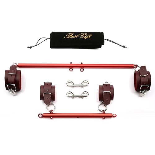 thumbnail image 2 of Adjustable Pilates Expandable Spreader Bar Set With 4 Adjustable Fur Straps Sports Aid Training Fitness Gear 2 of 12