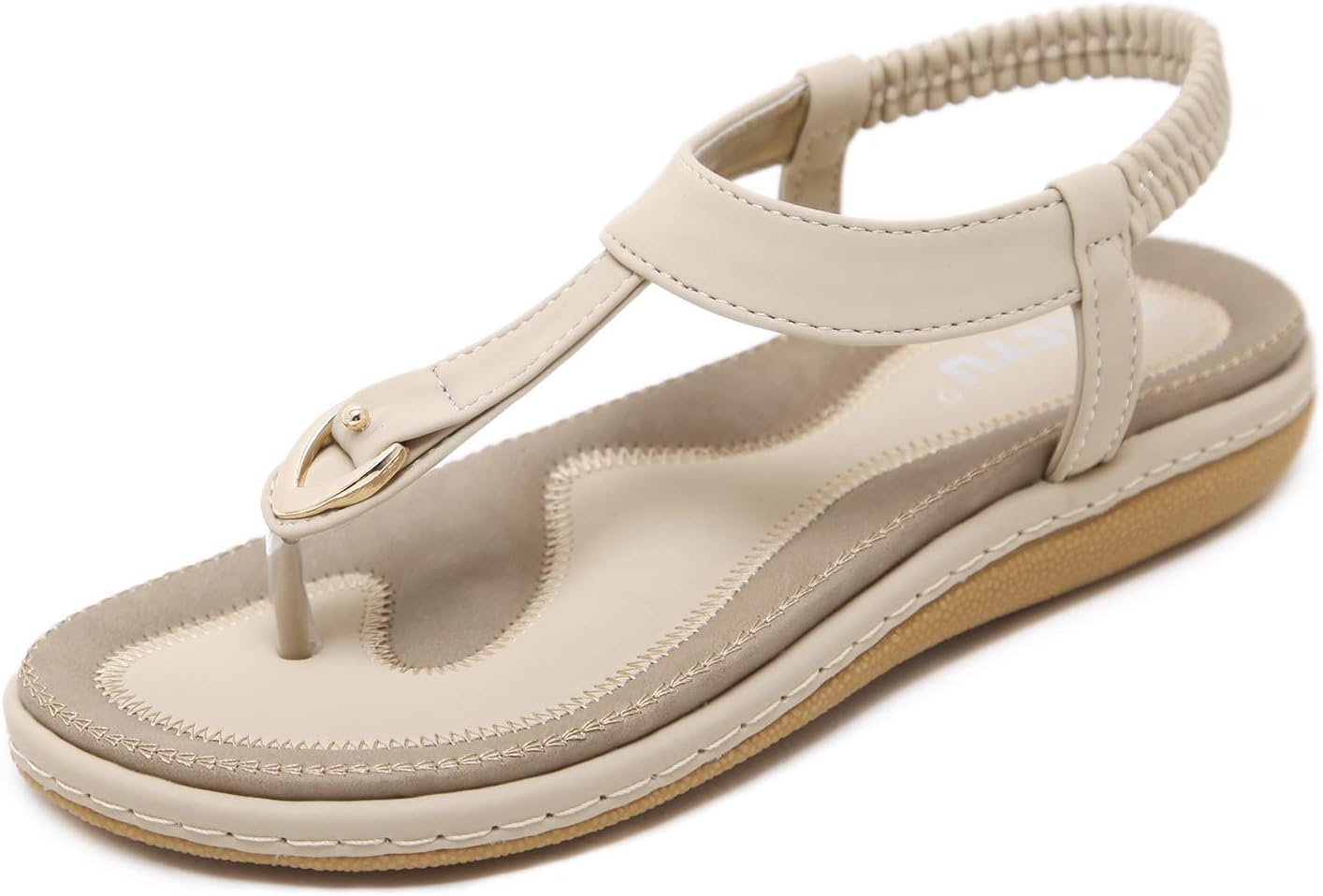 ZAPZEAL Women's Summer Boho Thongs Sandals Peep-Toe Flip Flops Flat Shoes with T-Strap Size 2-8 UK