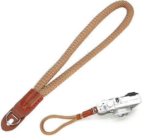 Amazon カメラリストストラップ コットンリストストラップキャリングストラップ 手作りの編み込みデザインのデジタルカメラ用ビデオカメラストラップ コーヒー カメラ 双眼鏡用ストラップ ホルダー 通販