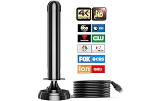 ZEGEKIKI 2024 Powerful TV Antenna Indoor for Smart TV up 500+ Miles Long Range, Portable Digital HD Antenna Indoor for TV,17ft Coaxial Cable/Strong Magnetic Base Install,Support 4K 1080p Local Free Channles