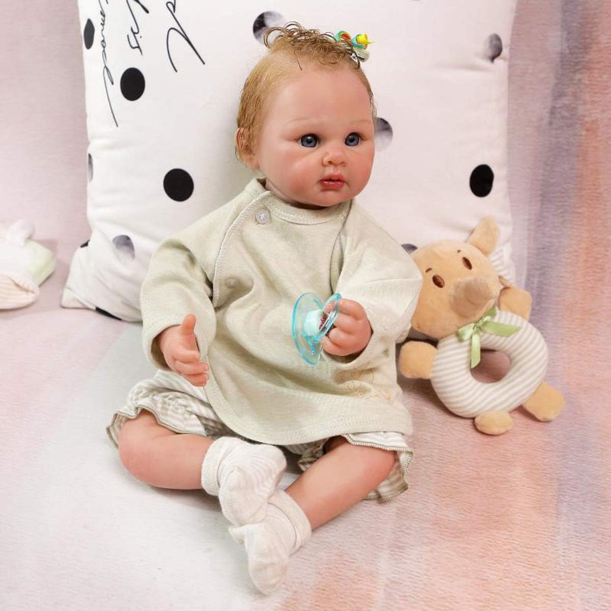 Terabithia 21inch 52CM So Truly Hand Detailed Painting by Genesis Heat Set Paint Reborn Baby Dolls Look Real Soft Gentle Touch Silicone Vinyl Newborn Doll Collectible