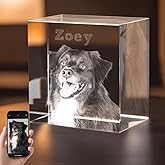 LOVE FANG Dog Memorial Gifts - Personalized Memorial Gift for Dog, Cat, Animal Indoor, Custom Pet 3D Crystal Photo, Loss of Dog Cat Puppy Keepsake Bereavement Sympathy Gifts for Pet Lovers - Cube
