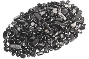 ZenQ 1 lb Black Tourmaline Tumbled Stone Chips Crushed Natural Crystal Quartz Pieces