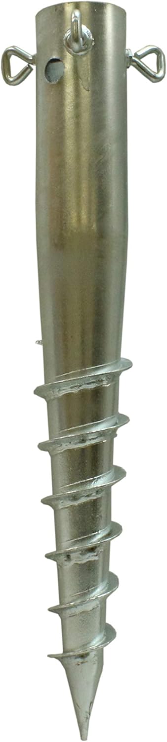 Flagpole Hardware - American Ground Screw Model 3 - Premium No Dig Ground Anchor - Round Post & Flag Pole Base Ground Mount - Screw in Post Stake, 22