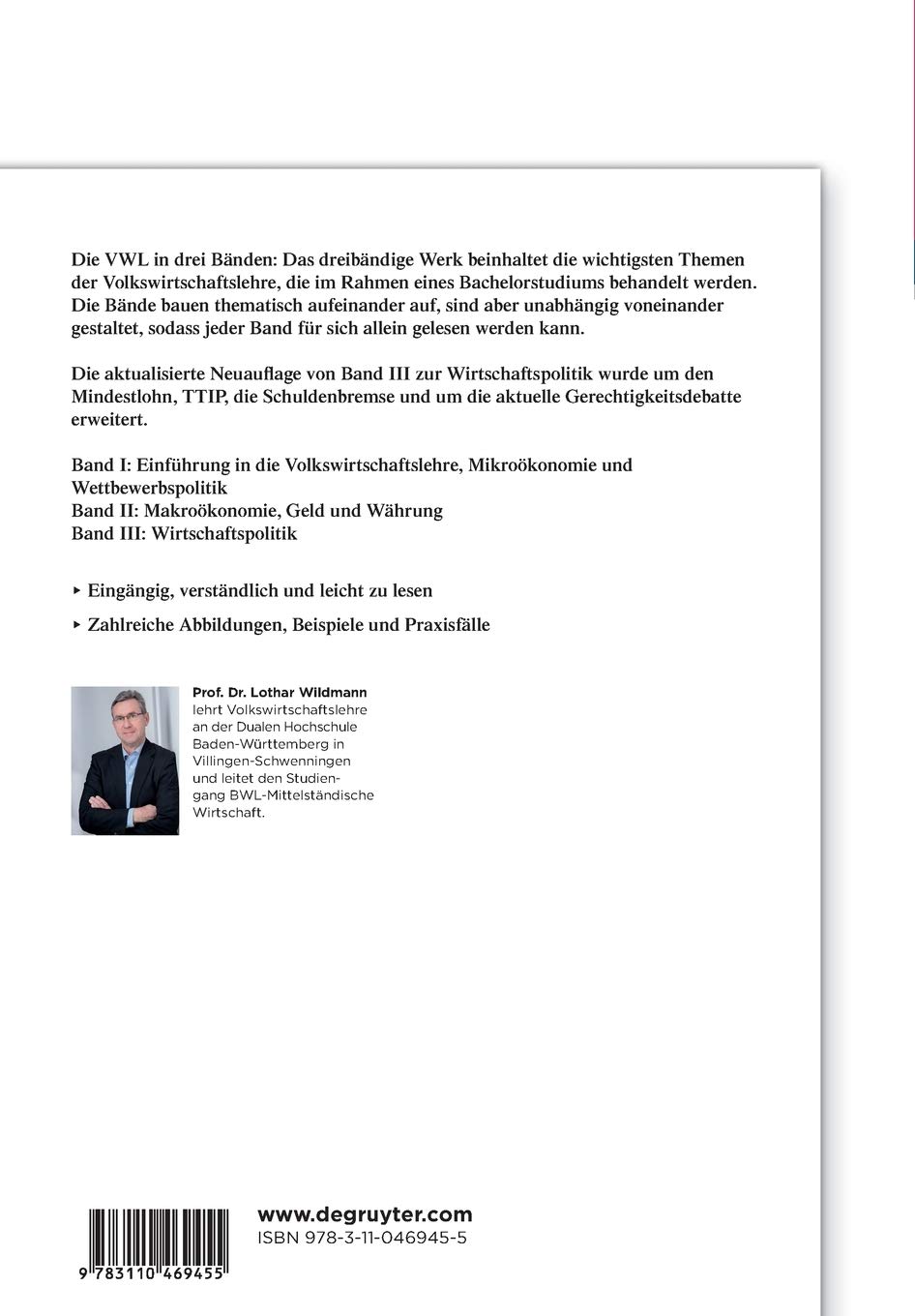 Wirtschaftspolitik Module Der Volkswirtschaftslehre Band Iii De Gruyter Studium Amazon De Wildmann Lothar Bucher