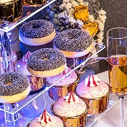 weddingwish Cupcake Stand, 4-Tier Square Acrylic