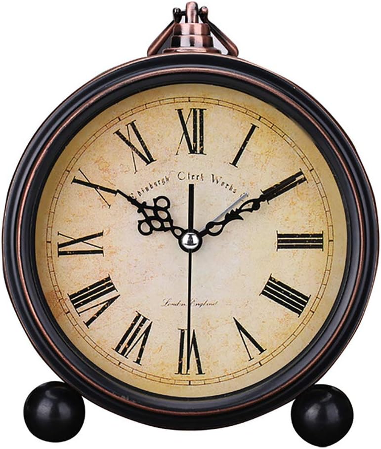 European Style Beautiful Morning Clock Silent Quiet Non-Ticking Retro Vintage Classic Bedside Alarm Clock, Travel Clock Wall Clock Home Decor Best Gift (Main Picture)