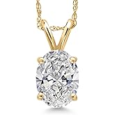 Gem Stone King 1 to 5 Carat 14K Gold IGI Certified Lab Grown Diamond Pendant Necklace For Women | E-F Color | VS1-VS2 Clarity | With 18 Inch Gold Chain