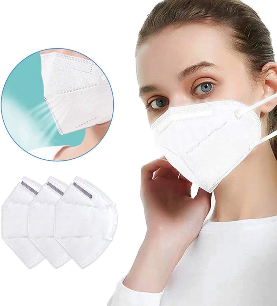 SEXYTOP 1pcs PM2.5 Activated Carbon N95/FFP3/KN95 95% Filtration Mouth mäsk Anti Haze Breathing Insert Protective mäsk Anti Spit Dust Mouth mäsk Filter-Slice 6-Layers Non-Woven Face mäsk