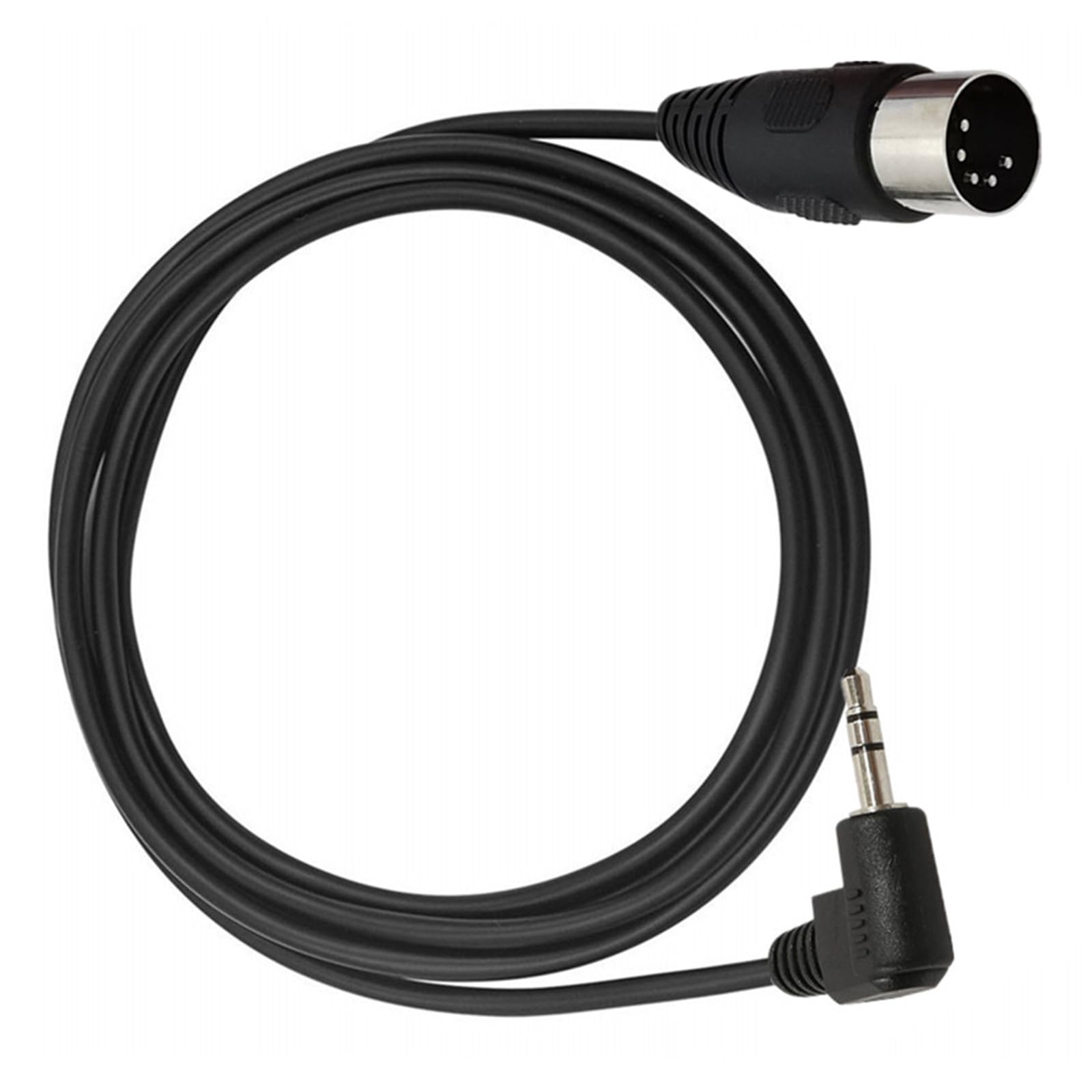 AWADUO 5 Pin DIN Cable, MIDI Din 5 Pin Male to 90 Degree 3.5mm 1/8'' Male TRS Stereo Jack Audio Cable for Speaker, Amplifier, Mixe, MIDI Keyboard(0.5M/1.7FT)