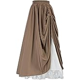 Women's Vintage Maxi Long Skirt Double-Layer Victorian Renaissance Skirts
