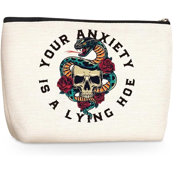 Opossum Kosmetiktasche 'You Look Anxious' – 23,5x17 Cm, Polyester, Witziges Geschenk Für Therapeuten & Anxiety-Liebhaber