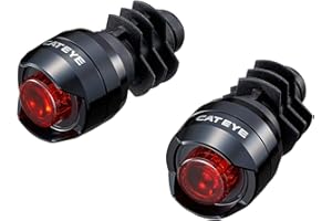 Cat Eye ORB Bar End Safety Bike Light Set for Handlebars, Black/Red, One Size