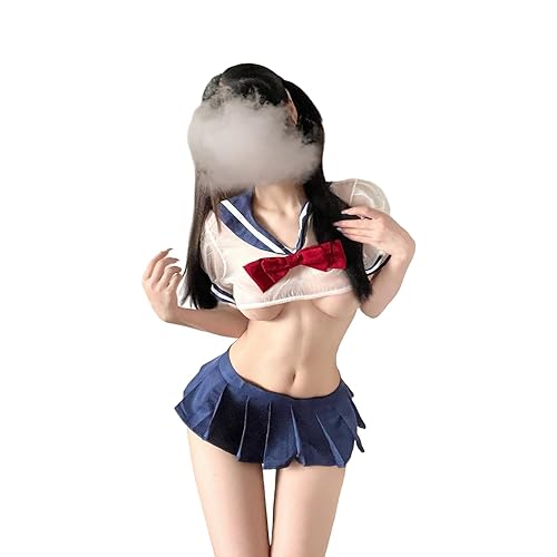 LureZone Women's Anime Lingerie Japanese Schoolgirls Uniforms Cosplay Sexy  Sports Clothing (2130blue-white) in Dubai - UAE