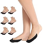 Yilanmy 6 Pairs Toe Topper Socks Women with Invisible Sling Back, No Show Liner Socks for Women Low Cut Toe Covers for Heels