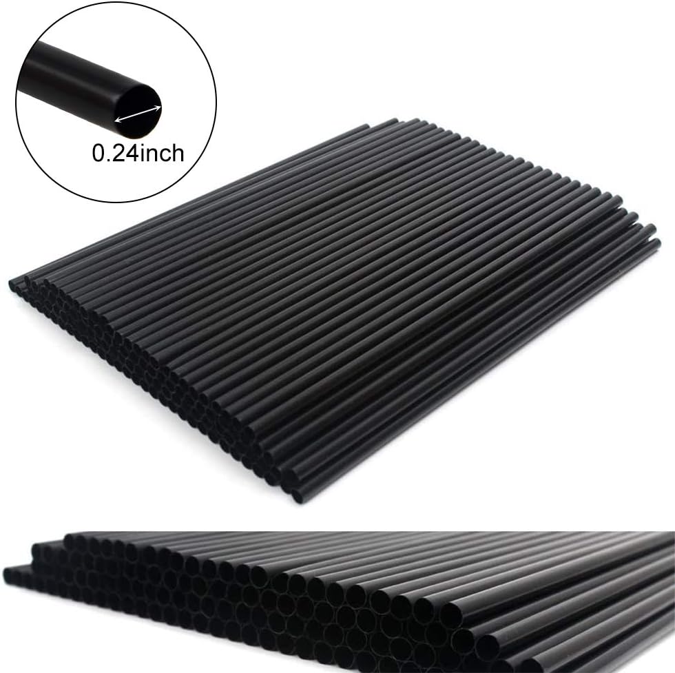 Tomnk 500pcs 10.3 Inches Drinking Straws Black Plastic Straws: Home & Kitchen