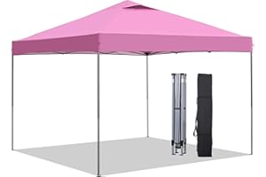 GDY 10'x10' Pop Up Canopy Tent, Outdoor Canopy Tent, Commercial Instant Gazebos, Portable Shelter Canopies, for Patio/Outdoor/Wedding Parties and Events,(Pink).