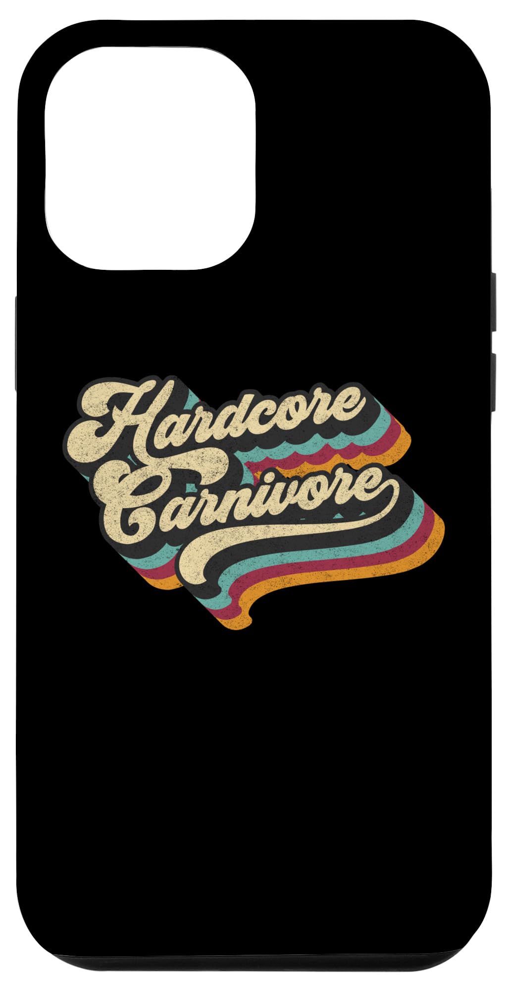 iPhone 12 Pro Max Hardcore Carnivore Meat Eater BBQ Lover 70s Retro Text Case