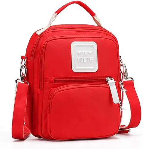 Amazon ショルダーバッグ ハンドバッグ トートバッグ ママバッグ ポシェット ナイロン 肩掛け 大容量 レディース 鞄 3wayバッグ レディースバック 個性的 シンプル 可愛い ビーチ カジュアル 海 通学 通勤 レッド 楽ファッション ショルダーバッグ