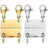 Layering Magnetic Necklace Clasp,18 K Gold and Silver Separator for Stackable Necklaces