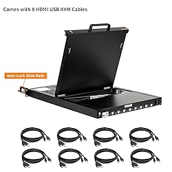 1U Rack Mount KVM Console w/ 8 Port HDMI KVM