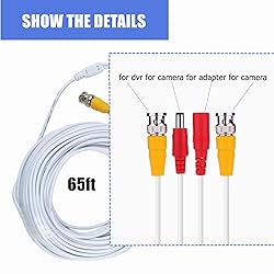 SLLEA White 65ft BNC Cable Cord Replacement for
