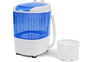 Elevon Mini Spin Dryer Portable Washing Machine, Compact Laundry for Home, Apartment, RV, Blue