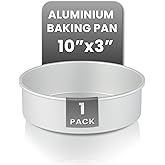 Restaurantware-Met Lux 10 x 3 Inch Straight-Sided Baking Tin, 1 Round Cake Pan - Oven-Ready, Freezable, Anodized Aluminum Round Baking Pan, Greaseproof, For Layer Birthday Cake