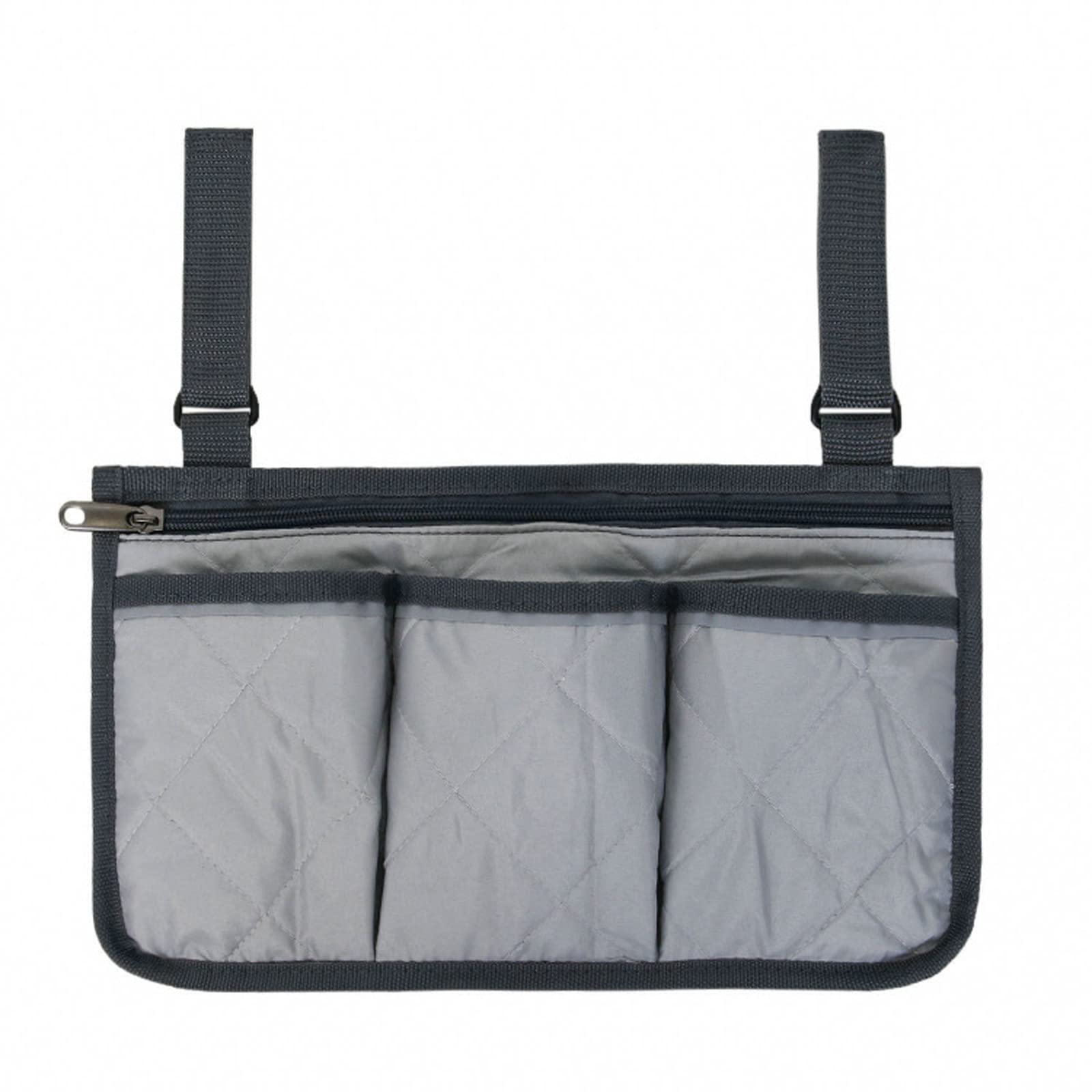 Secure Storage Bag for Wheelchairs, Mobility Aid Wheelchair Accessories Bag, Armrest Hanging Handle Holder Storage Bag for Wheelchairs, Pushchairs (Grey)