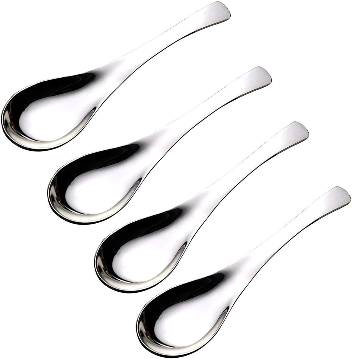 Soup Spoons, Vsanstar 18/8 Stainless Steel Dinner Spoons, Coffee Spoon,Table Spoons, Light Weight and Small Size Especially Suitable for Toddlers, Children, Espresso etc（Set of 4）