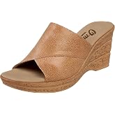Onex Christina Women&rsquo;s Wedge Sandal &ndash; Handcrafted Stretch Upper, Lightweight Comfort Sole, Slip-On Dress Sandal