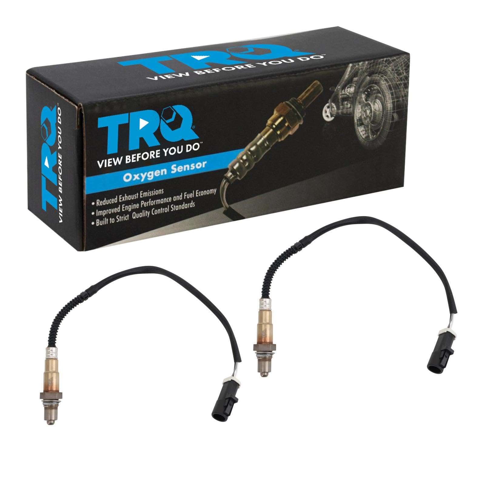TRQ Upstream O2 Oxygen Sensor Set of 2 Pair Compatible with Ford Lincoln Mercury Mazda