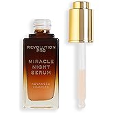 Revolution Pro Miracle Night Rescue Serum Advanced Complex, Overnight Face Serum, Smooths & Plumps Skin with Hyaluronic Acid & Peptides, 1 oz