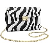 Semiouray Rose Skeleton Crossbody Bag Women, Butterfly Purse Zipper Flap Bags, Peacock Feather PU Leather Purses Chain Strap
