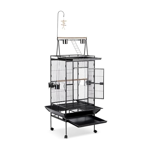 title=IKayaa Iron Bird Pappagallo Gabbia Grande Gioca Top Toy Macaw Cockatoo Parakeet