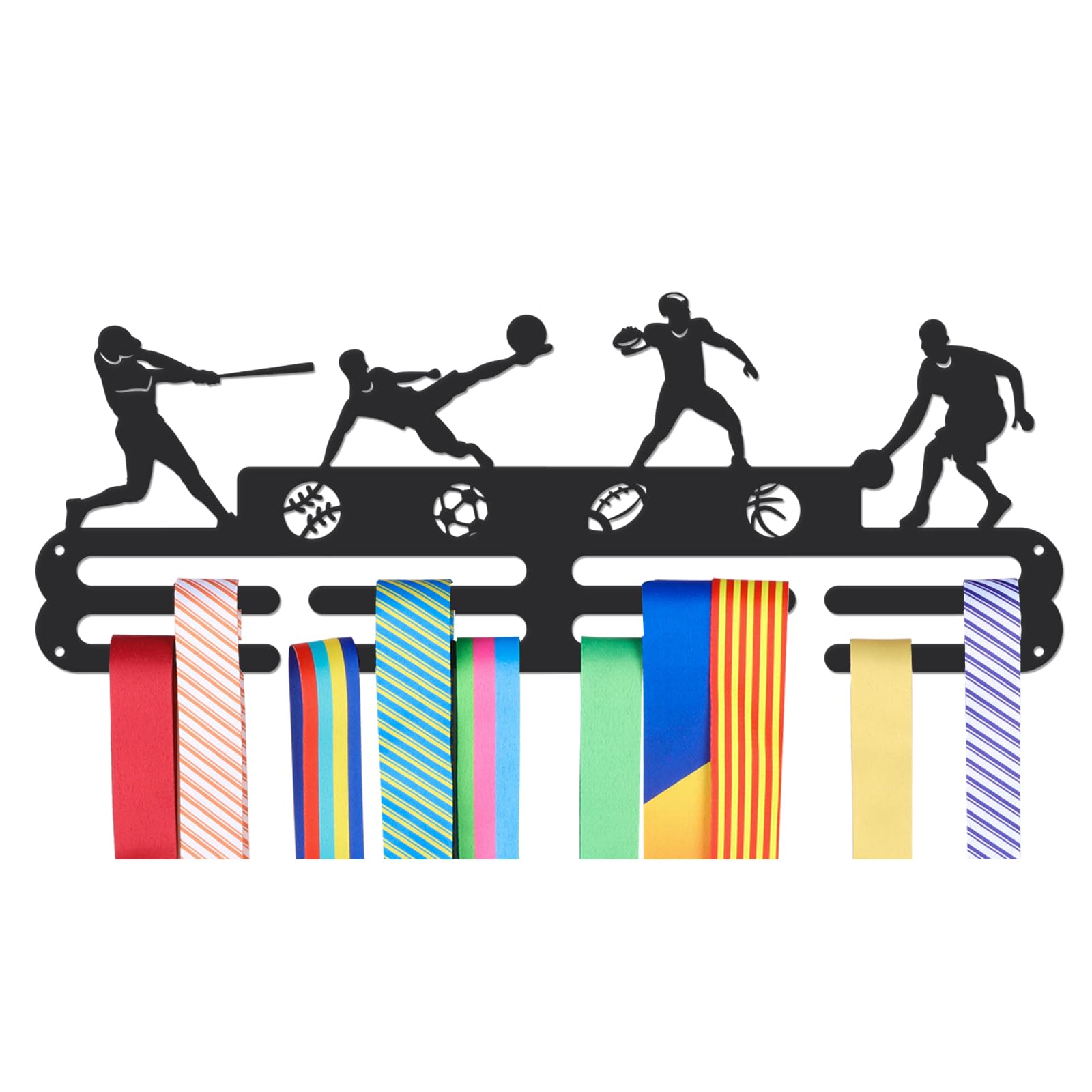 NBEADS Medals Hanger Display Holder Rack, Ball Games Theme Medals Display Wall Mounted Frame Sports Medal Holder Racks for Competition Medal Wall Hanging Display