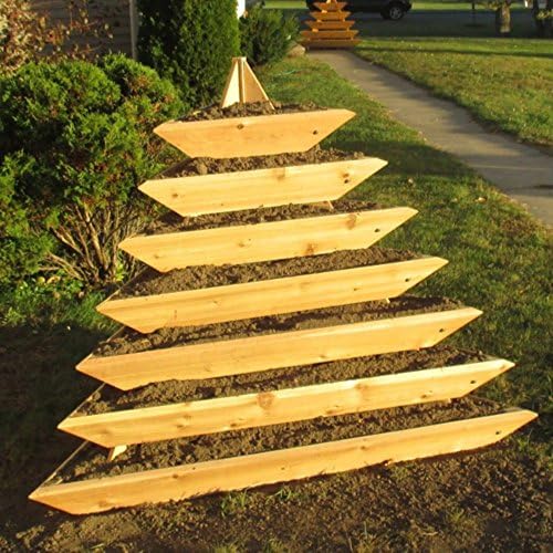 Infinite Cedar Plant Pyramid 7 Level Cedar Planter