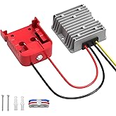 Kzreect DC 18V to 12V Step-Down Converter Compatible with Milwaukee 18V Battery, Over-Discharge Protection, DC 12V 20A 240W Buck Converter Voltage Regulator with Switch for Golf Cart RC Car Truck DIY