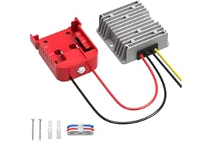 Kzreect DC 18V to 12V Step-Down Converter Compatible with Milwaukee 18V Battery, Over-Discharge Protection, DC 12V 20A 240W Buck Converter Voltage Regulator with Switch for Golf Cart RC Car Truck DIY