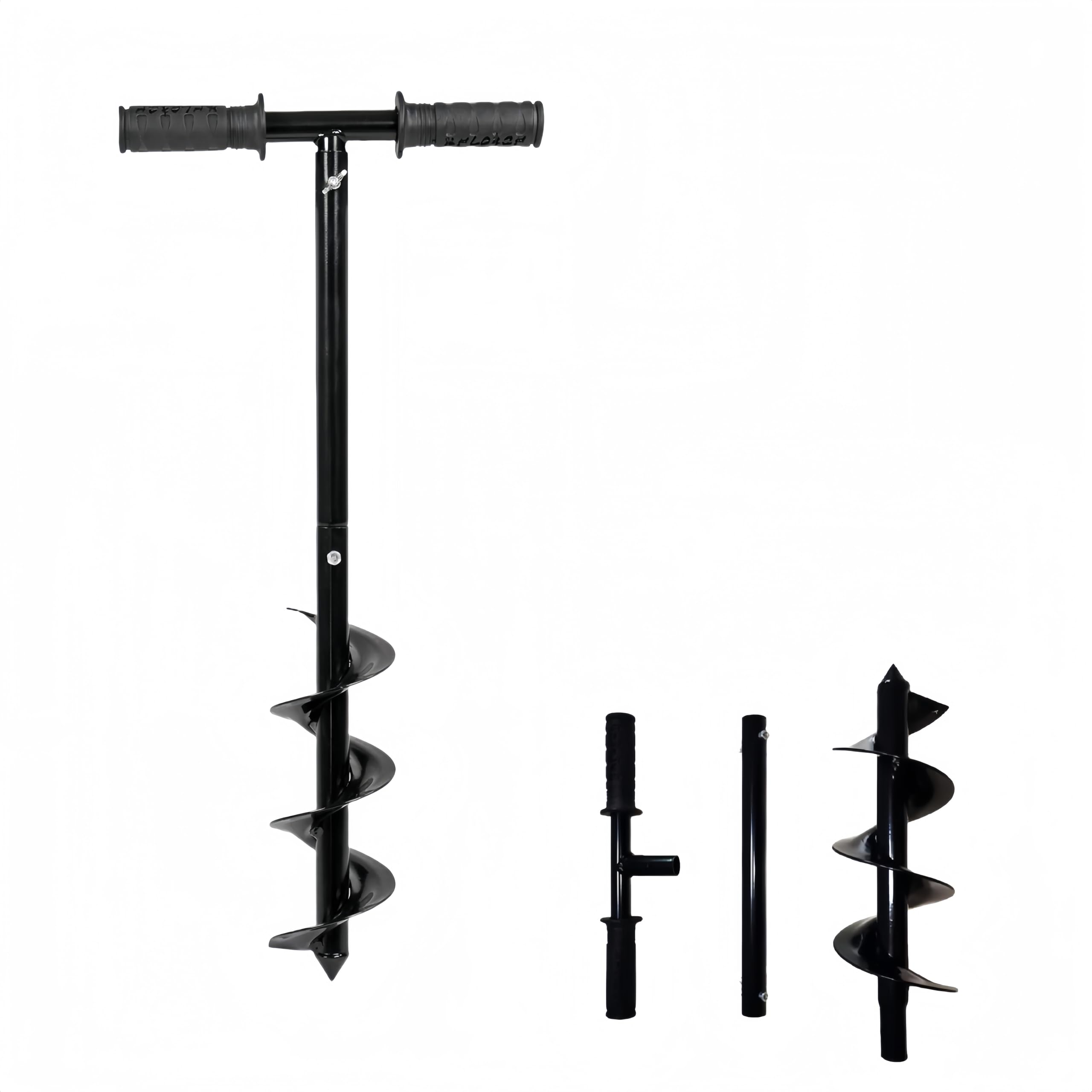 Fence Post Auger,Post Hole Digger Hand Drill, 10X60cmPost Hole Digger with Non-Slip Handle, Adjustable Post Hole Auger for Gardening Planting, Bulb Planting, Umbrella Hole, Mixing Fertilizer