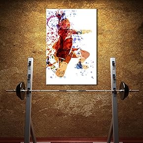Sports Theme Watercolor Style Man Jumping up in...