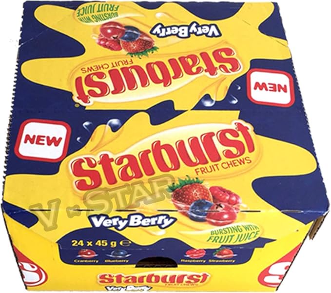Full Box of STARBURST FRUIT CHEWS (24 X 45g) (Very Berry) Amazon.co.uk