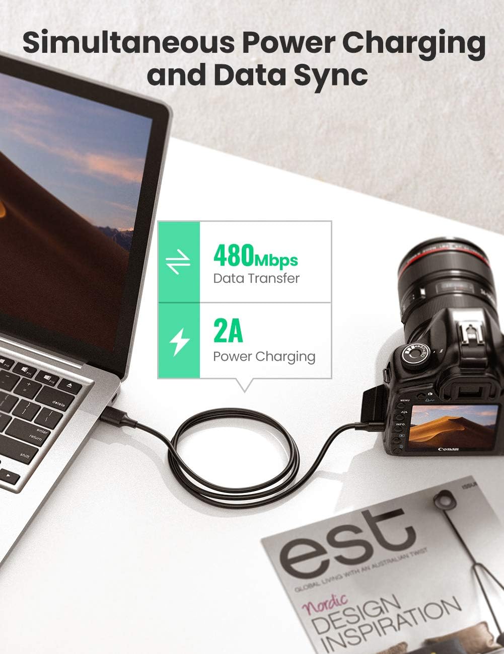 UGREEN Mini USB Cable USB 2.0 Type A to Mini B Cable Data Charging Cord Compatible for GoPro Hero 3+, Hero HD, PS3 Controller, Phone, MP3 Player, Dash Cam, Digital Camera, SatNav, GPS Receiver,PDA 3ft: Computers & Accessories