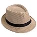HDE Pinstripe Houndstooth Stingy Short Brim Fedora Gangster Cuban Style Hat Cap (Tan Houndstooth)
