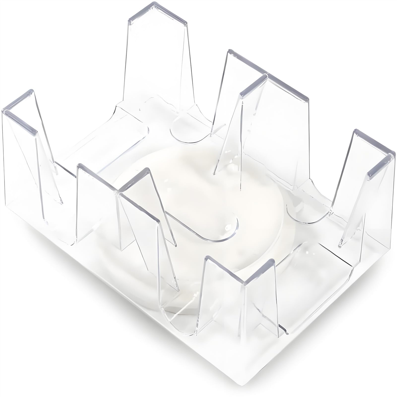 SUNGOOYUE Rotating Card Tray, Plastic Convenient Playing Card Holder Clear Card Game Organizer (Put 2 Poker)