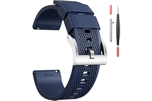 HEMSUT H Hemsut Silicone Watch Bands, 18mm 20mm 22mm Quick Release Rubber Watch Strap for Men Women Soft Replacement, 10 Colors for Choose