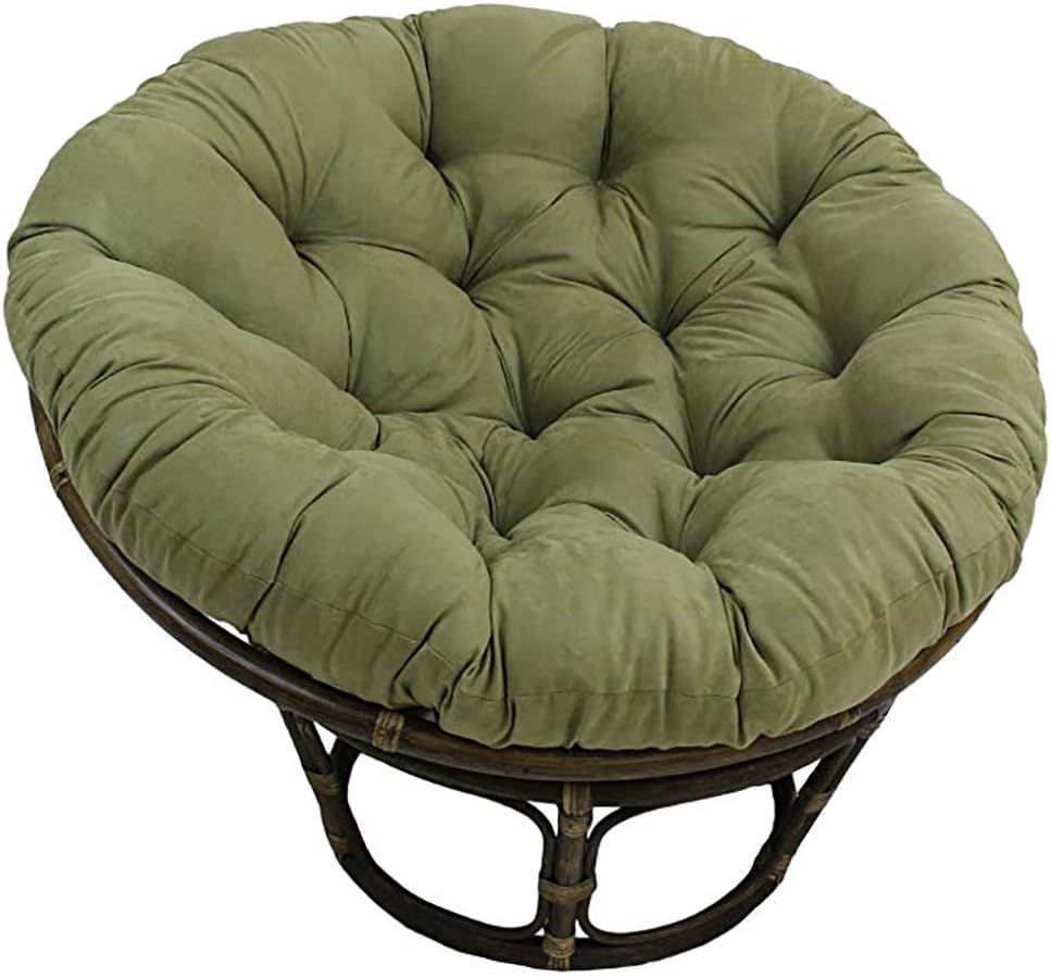 KKLTDI Rattan Papasan Chair Cushion, Soft Round Removable Hanging Egg Chair Pad D110cm(43.3in) for Garden Patio-Green 110cm(43inch)